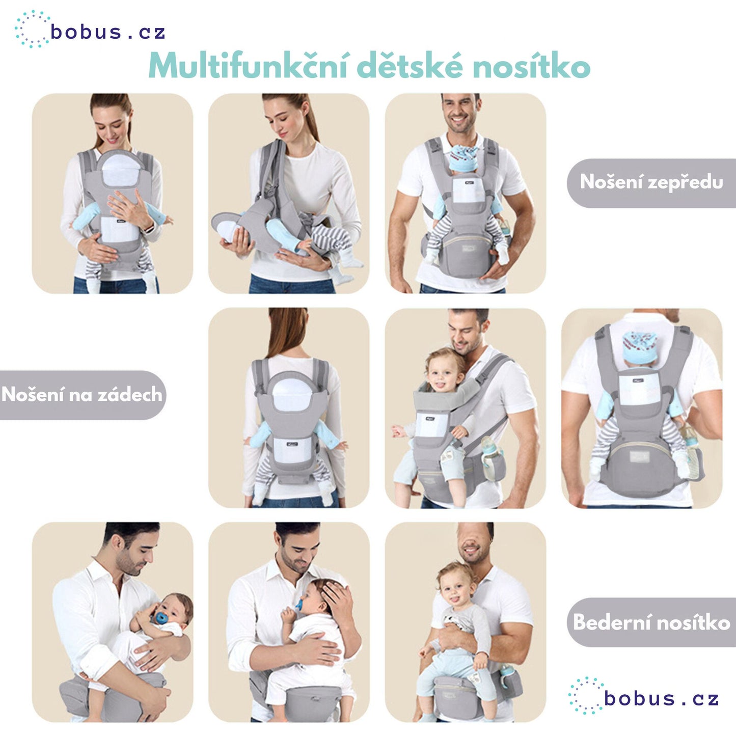 Multifunktionale Babytrage für ein Baby 6 in 1 - Aixintu 