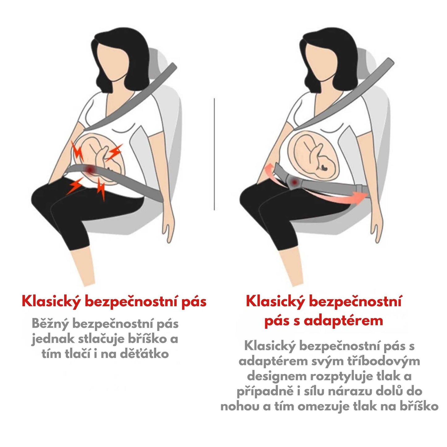 Seat belt adapter for pregnant women